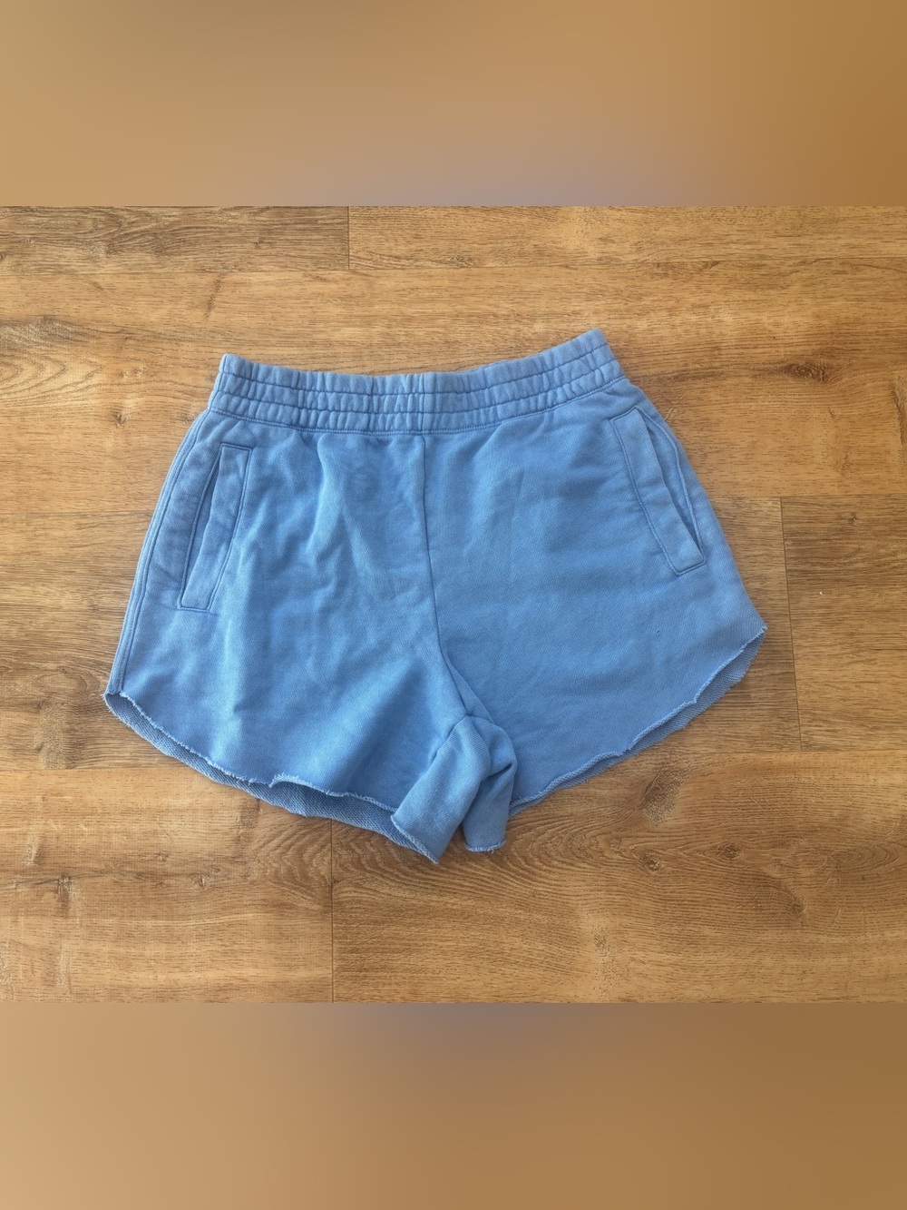 aerie Light Blue High-Waist Pull-On Shorts